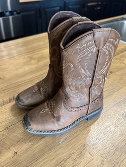 Rodeo Ropers Toddler Brown Cowboy Boots Size 9 Western Embroidered