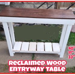 Farmhouse Rustic Primitive Wooden Accent Table Entryway Table Sofa  Table Console Table Reclaimed Wood 