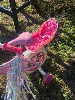 Disney Princess / Minnie Mouse 12" Huffy Girls Bike with Training Wheels, Basket & Doll Seat