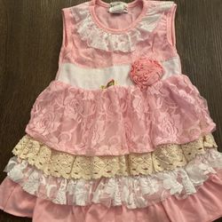 Girls Pink Lace Dress Size 2t By Chicaboo #17