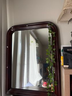 Large Wall Mirror Dark Wood Frame