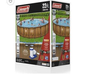 Coleman Power Steel 22 ft. × 52 in. Round Metal Frame Above Ground Pool Set