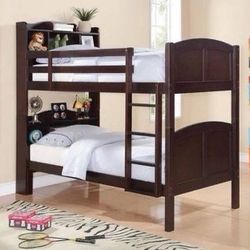 Brand New Cappuccino Twin/Twin Bunk Bed