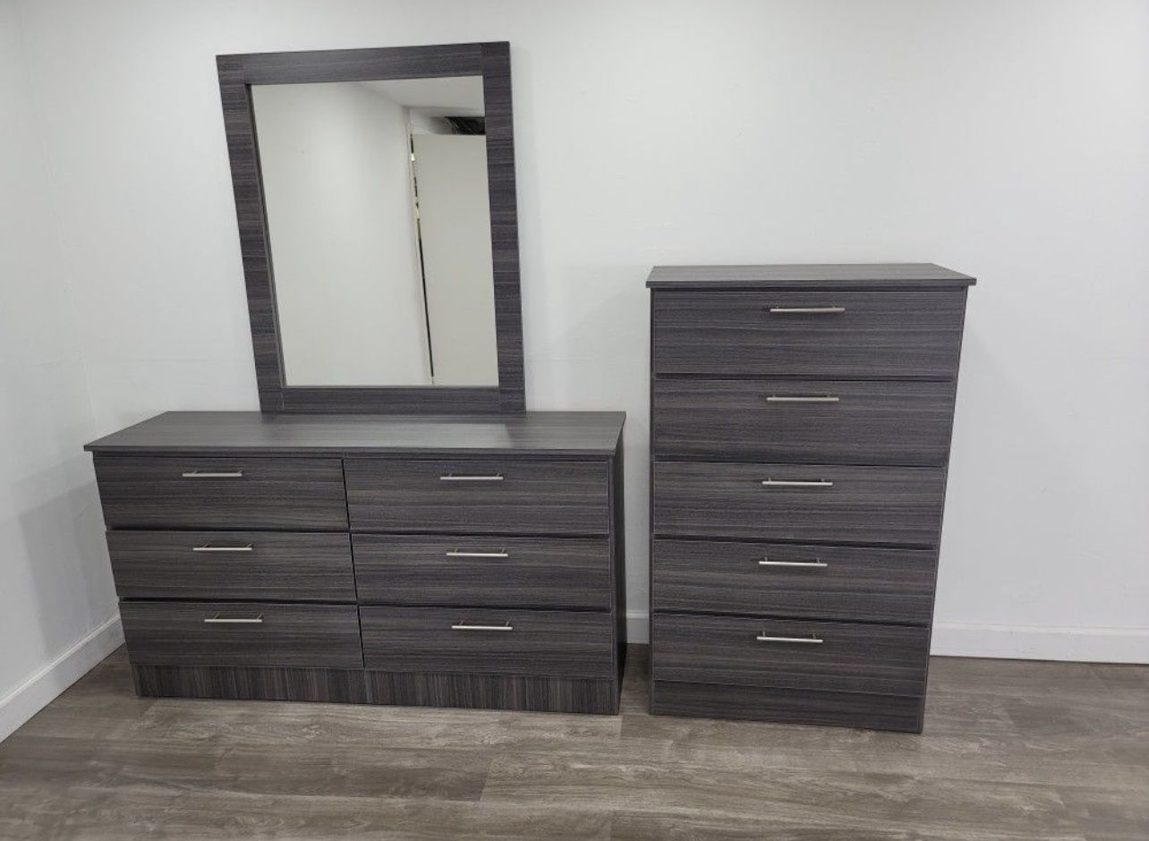 Dresser Whit Mirror And Chest - Cómoda Con Espejo Y Gavetero