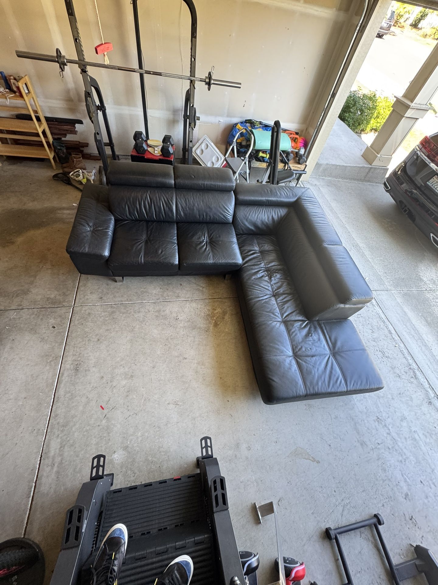 Black Leather Sectional