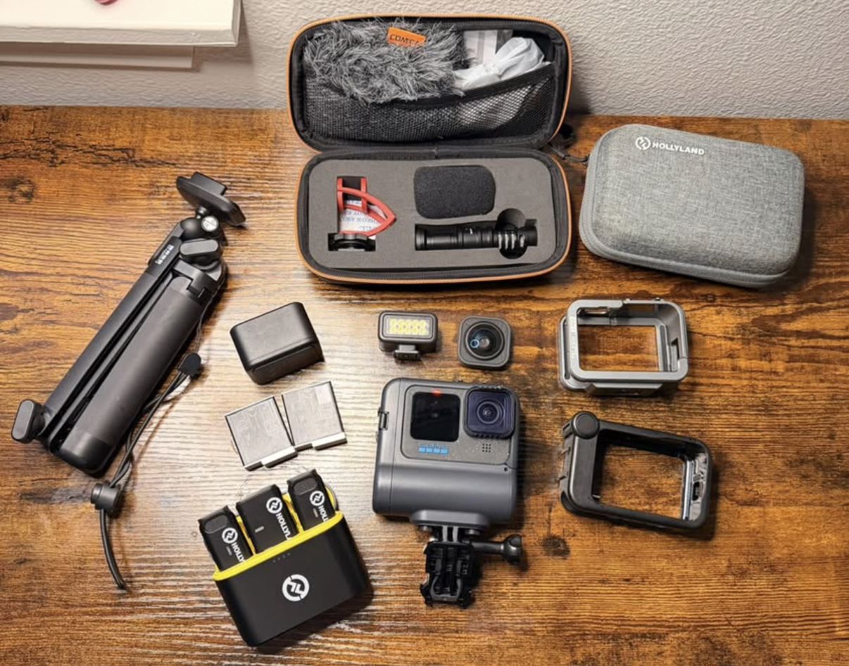 GoPro Hero 12 Black FULL Creator Bundle (Mic, Lights, Case, Batteries)