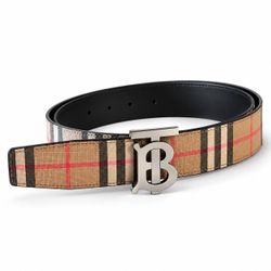 BURBERRY CHECK REVERSIBLE TB MONOGRAM BELT