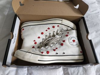 Converse High Tops Limited Edition Rose Embroidery Shoes