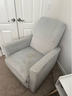 Nursery Rocker Recliner Chair – 360° Swivel – Light Gray