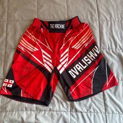 autographed dvalishvili MMA Signed Shorts Authentic Becket Verified 