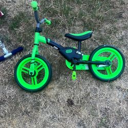 little tikes neon green toddeler balancing  bike 