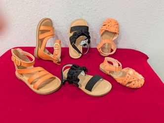 Cat & Jack Toddler Girl Size 5 Sandals lot of 3