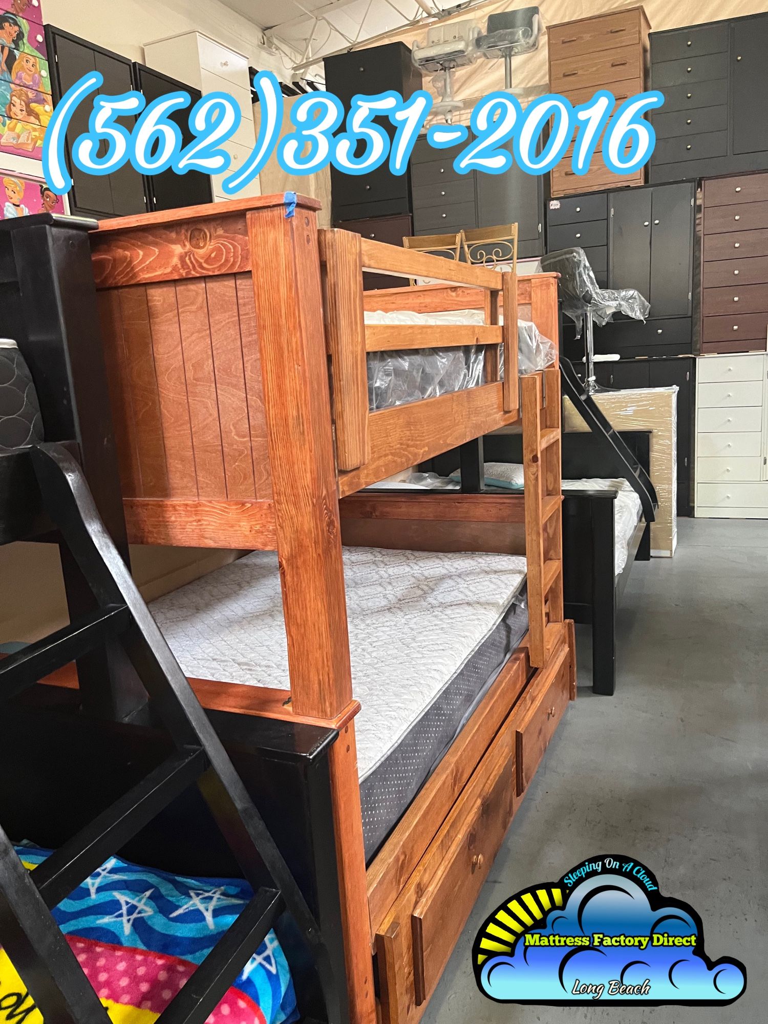 Triple Full Size Bunk Bed With Mattresses Included New
