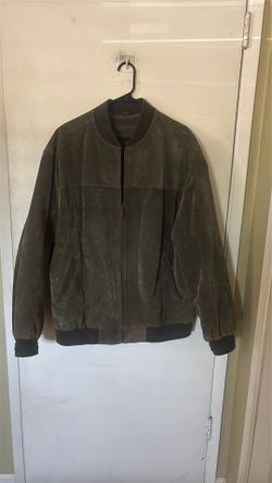 Leather bomber jacket