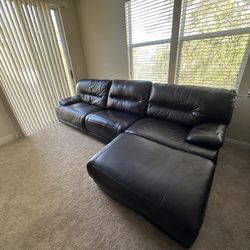 Leather Sectional With Chaise Lounge And Loveseat