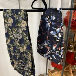 1 Navy And Green Pull On jeans, And 1 Designer DG2 Navy Blue With Light Blue Leggings