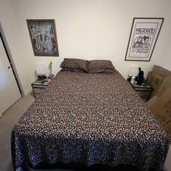 Queen Bed Frame And mattress 