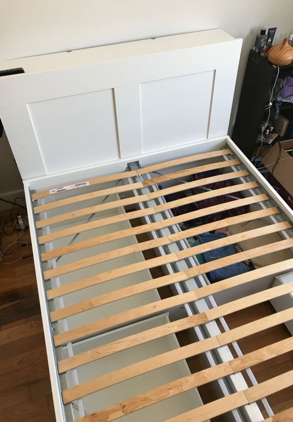 White Full Ikea Bed Frame And Headboard For Sale In Brooklyn Ny