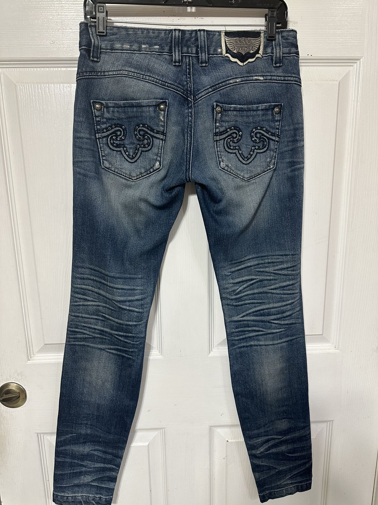 Vintage EXPRESS REROCK Jeans Size 2 embellished Grommets