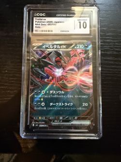 2026 Pokemon JP Nihil Zero Yveltal ex #052/080 Double Rare Holo CGC 10