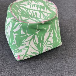 lilly Pulitzer green ottoman for outside