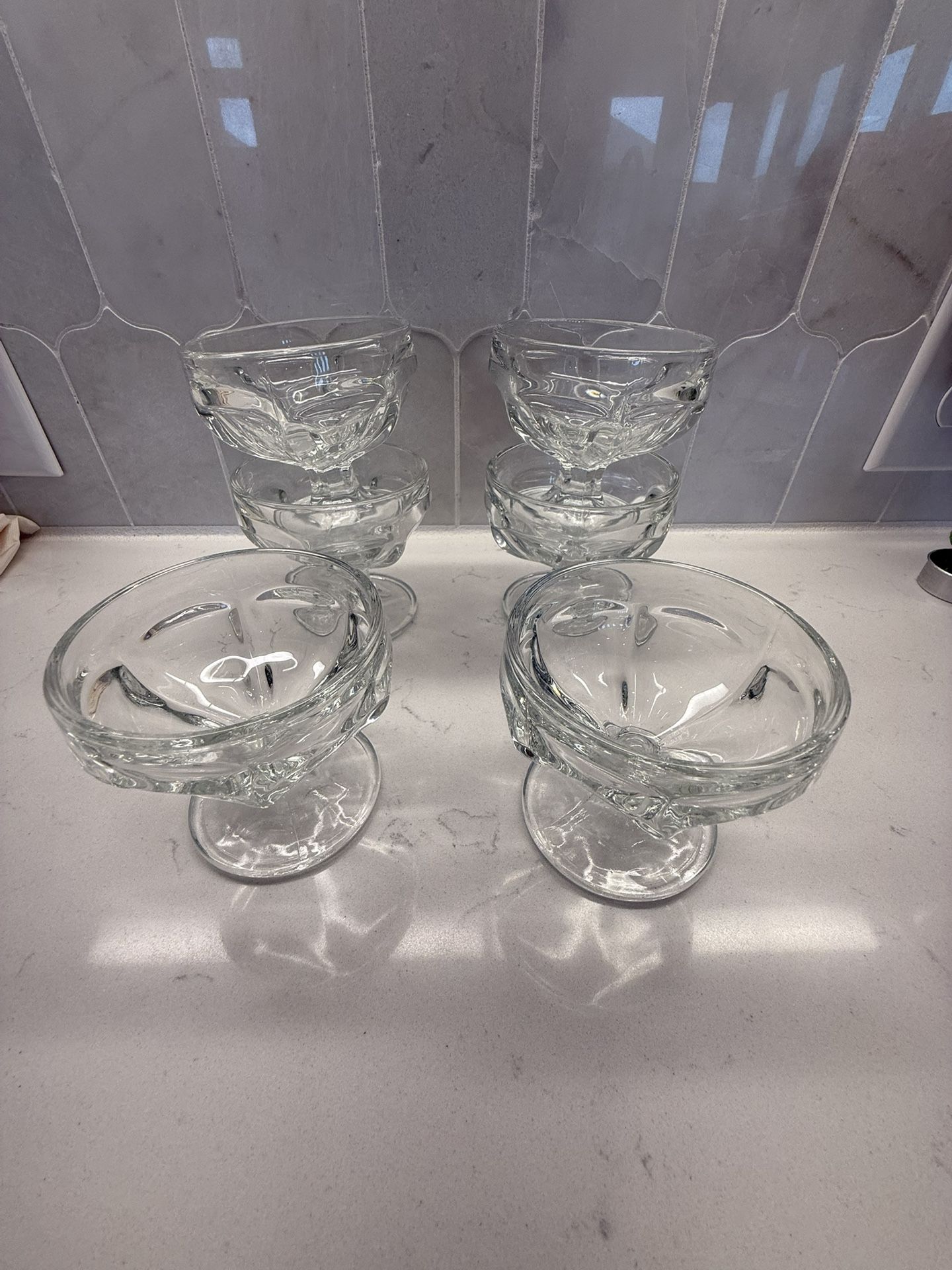 Glass Dessert Cups = 6 available