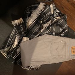 Levi’s Kids Pants And Plaid Shirt