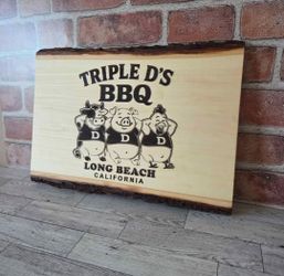 Personalized engraved wooden sign/ Live Edge Basswood