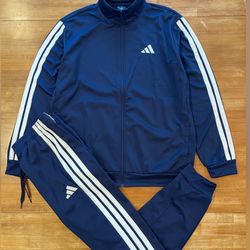 adidas Essentials Tricot 3-Stripes Tracksuit 2 Piece Set Black Men’s Size 3XL