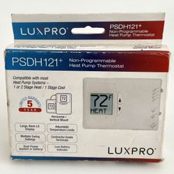 LUXPRO PSDH121+ Non-Programmable Heat Pump Thermostat NEW
