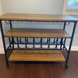 Bar Cart Wine Rack Iron Frame