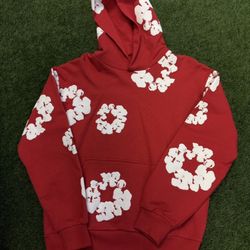 Red Denim Tear Hoodie 
