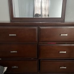 Wood Dresser N Mirror