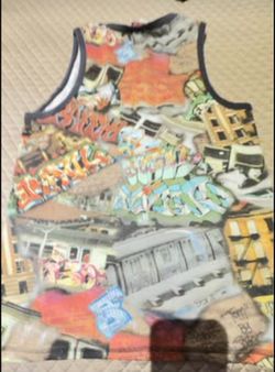 Vintage Pistol Pete T2 NYC Graffiti Reversible Mesh Tank Top – Y2K – Size M