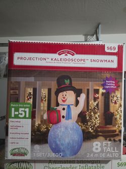 Holiday Time 8 Ft Projection Kaleidoscope Snowman Inflatable