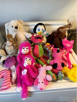 LOT Dog Toys and Stuffed Animals Plushies ALL FOR