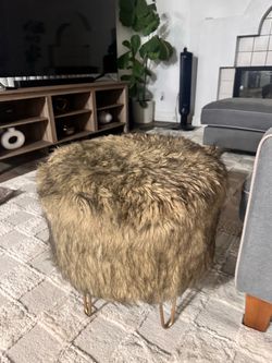 Furry  Vanity Chair  Stool