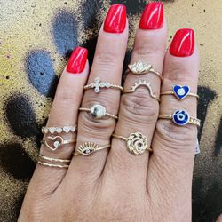 14k stacker Rings