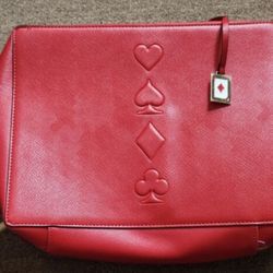 Estée Lauder Red Faux Leather Makeup Bag/Case