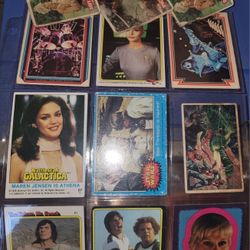 Crazy Card Lot Vintage NoN SPORTS STAR WARS GREASE ET SUPERMAN  MORK MINDY  KISS AND MORE 124 CARDS TOTAL