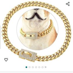 Cuban link dog collar