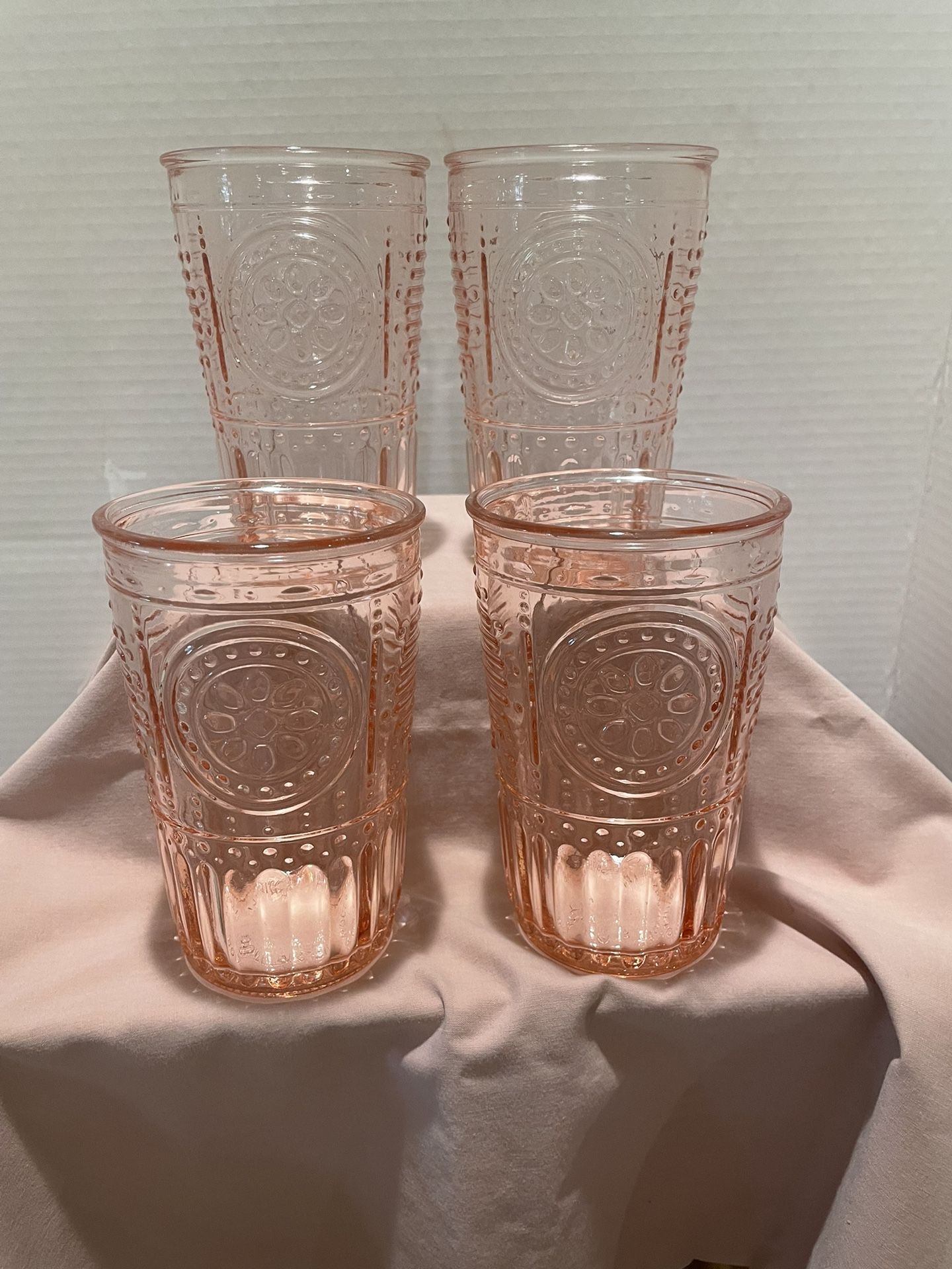 Pink Colored Crystal Glasses Made in Italy