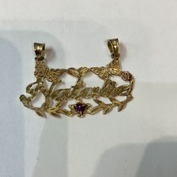 14k Gold Name Pendant #110330-1 MJ