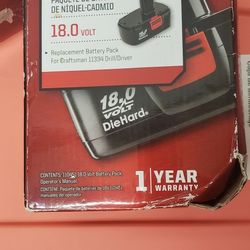 Craftsman Replacement Battery Pack 18.0 Volt