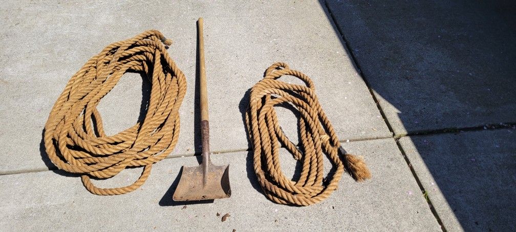 Rope and Antique Wood Pulley