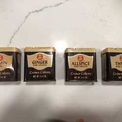 (4) VINTAGE Crown Colony Tins 