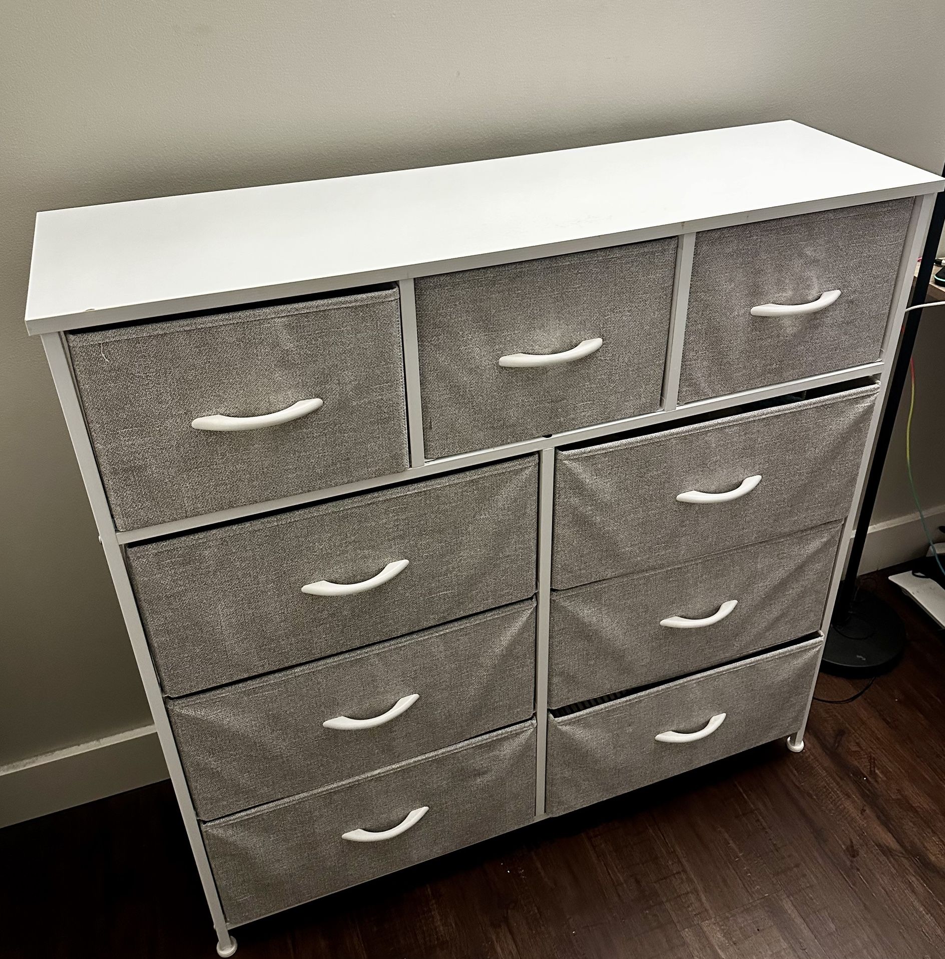 Grey Dresser With 9 Drawers