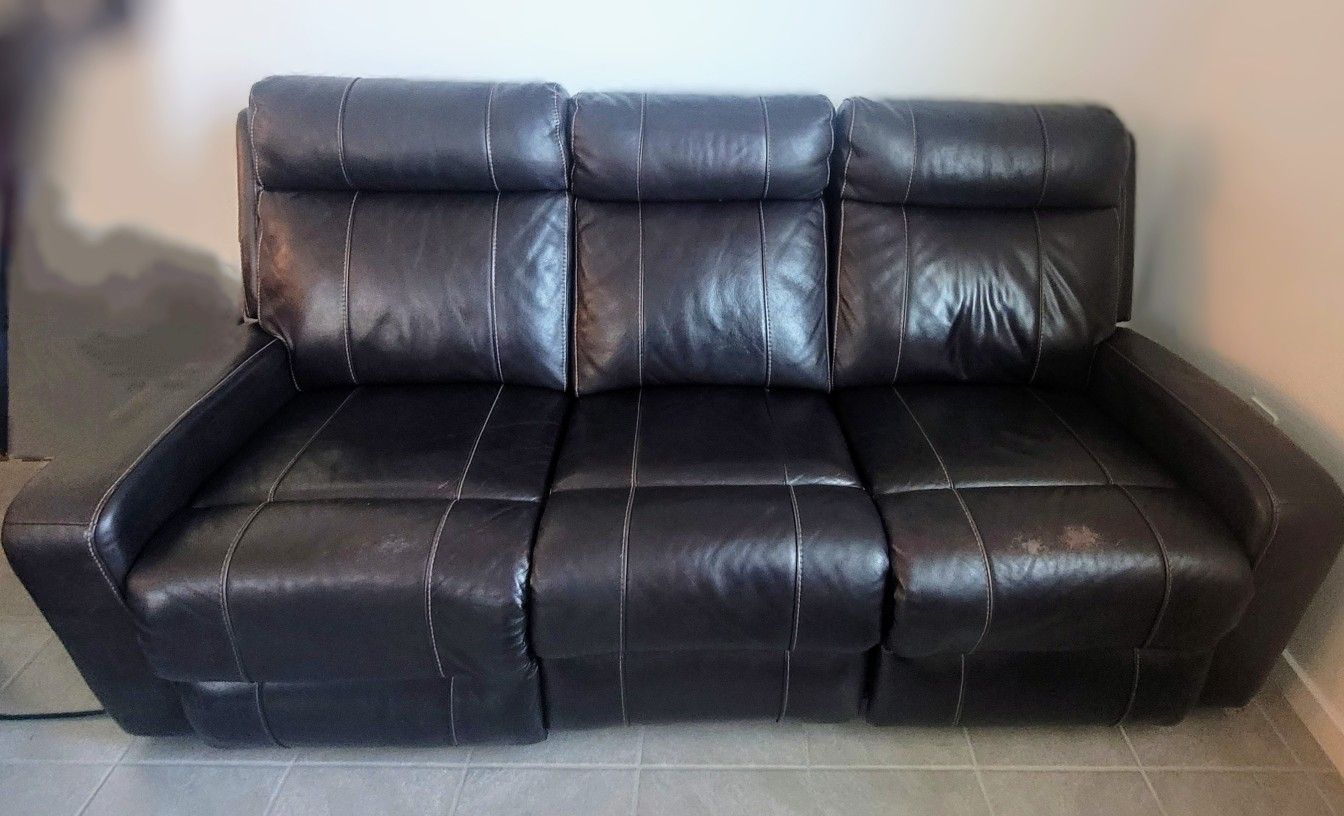 2 Leather Reclining Sofas