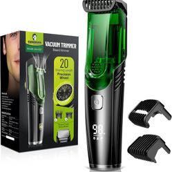 Beard Trimmer Vacuum Mustache Trimmer Rechargeable Electric Beard Cutting Kit with Adjustable Length Comb