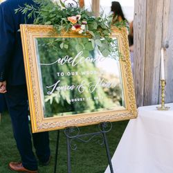 Large Gold Mirror (34 X 28 Inches)